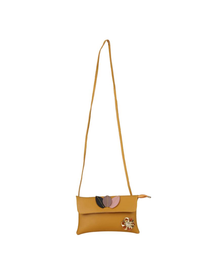 tan leatherette (pu) regular sling bag - 15611745 - Zoom Image - 5