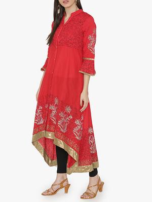 High low hem detail kurta - 15611871 - Standard Image - 2