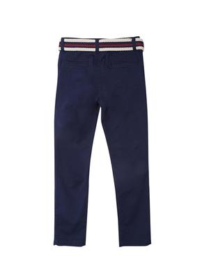 navy blue cotton blend chinos - 15611890 - Standard Image - 2