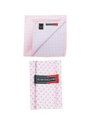 pink microfiber tie with pocketsquare - 15612116 - Standard Image - 2