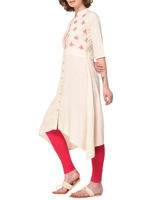 Asymmetric embroidered kurta - 15612129 - Standard Image - 2