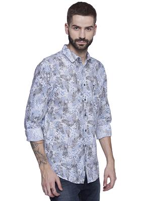 blue cotton casual shirt - 15612314 - Standard Image - 2
