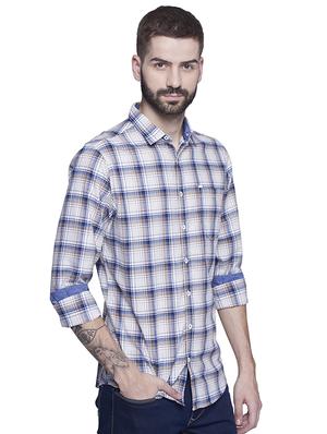 blue cotton casual shirt - 15612316 - Standard Image - 2