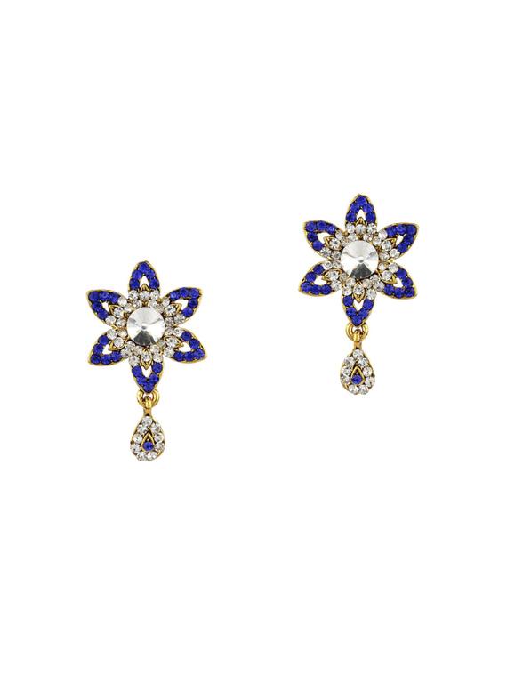 blue Gold Tone Necklace & Earrings Set - 15612545 - Zoom Image - 2