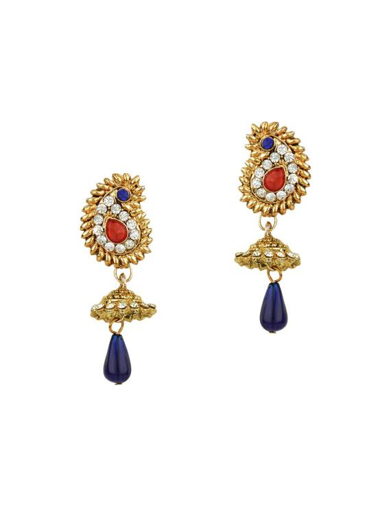 Multi Colored Gold Tone Necklace & Earrings Set - 15612555 - Zoom Image - 2