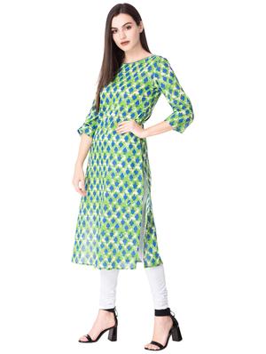 Printed straight kurta - 15612641 - Standard Image - 2