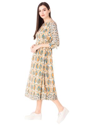 Printed a-line dress - 15612648 - Standard Image - 2