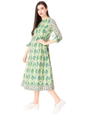 Printed a-line dress - 15612649 - Standard Image - 2