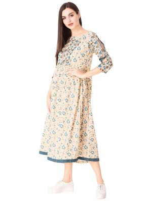 Flared printed slit sleeves dress - 15612652 - Standard Image - 2