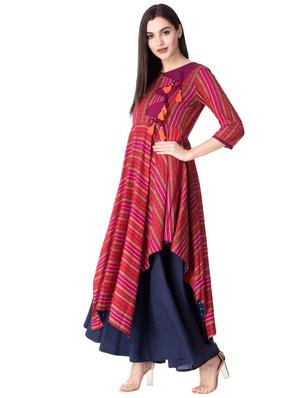 Layered printed dress with tassels - 15612653 - Standard Image - 2