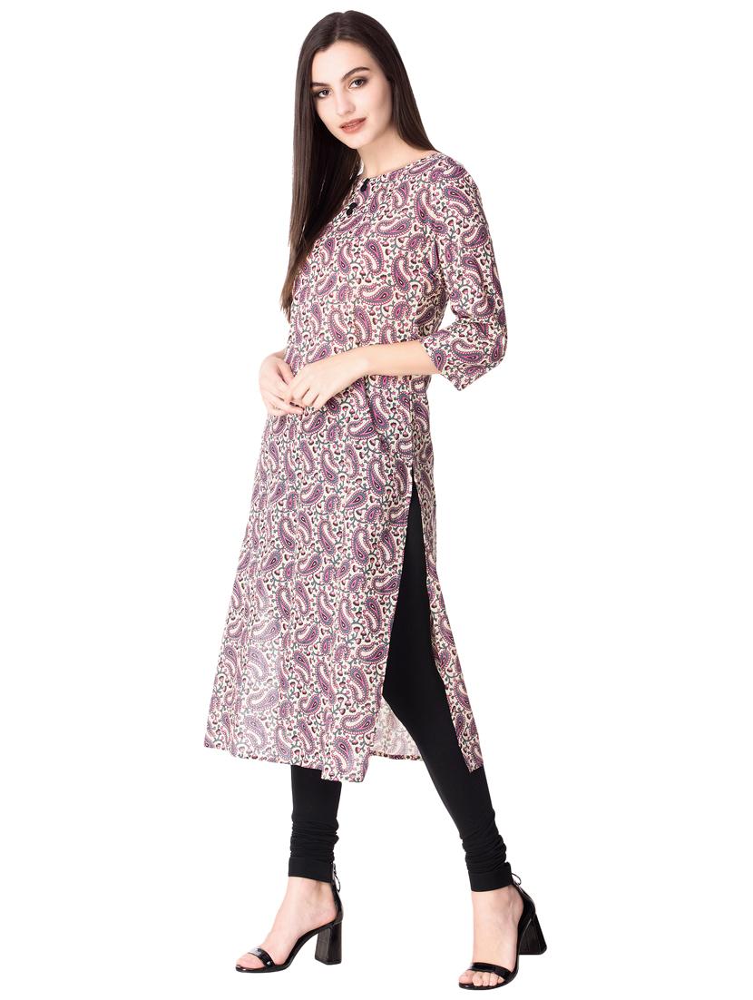 Paisley straight kurta - 15612656 - Zoom Image - 2