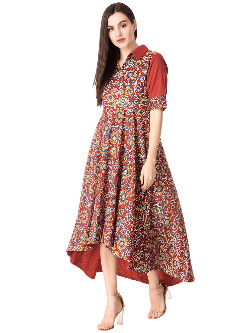 High low kalamkari dress - 15612657 - Zoom Image - 2