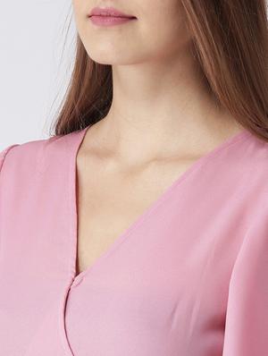 Bell sleeve Tie Up Back Surplice top - 15612672 - Standard Image - 5