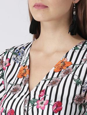 smocked back surplice neck back tie top - 15612673 - Standard Image - 5