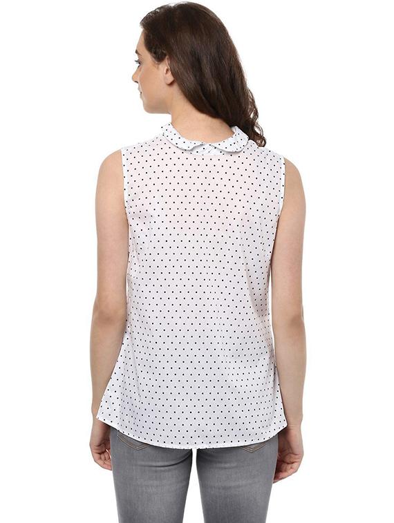 sleeveless peter pan collar shirt - 15612767 - Zoom Image - 2