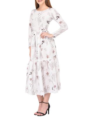 gathered waist tiered a-line dress - 15612872 - Standard Image - 2