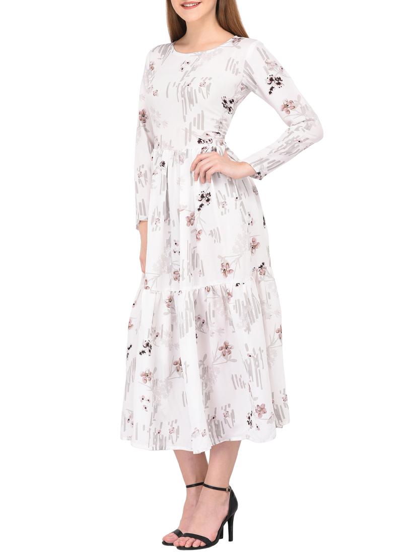 gathered waist tiered a-line dress - 15612872 - Zoom Image - 2