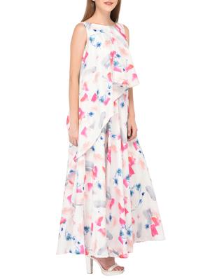 asymmetric overlay abstract print dress - 15612879 - Standard Image - 2