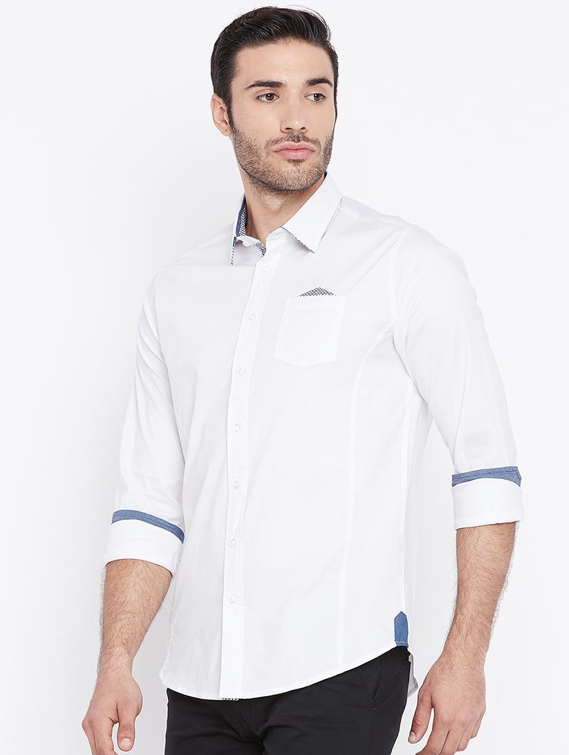 white cotton casual shirt - 15612948 - Zoom Image - 2