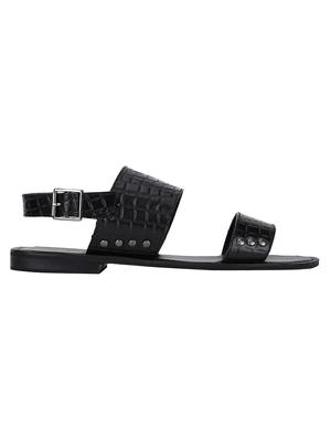 black Leather back strap sandals - 15613030 - Standard Image - 2