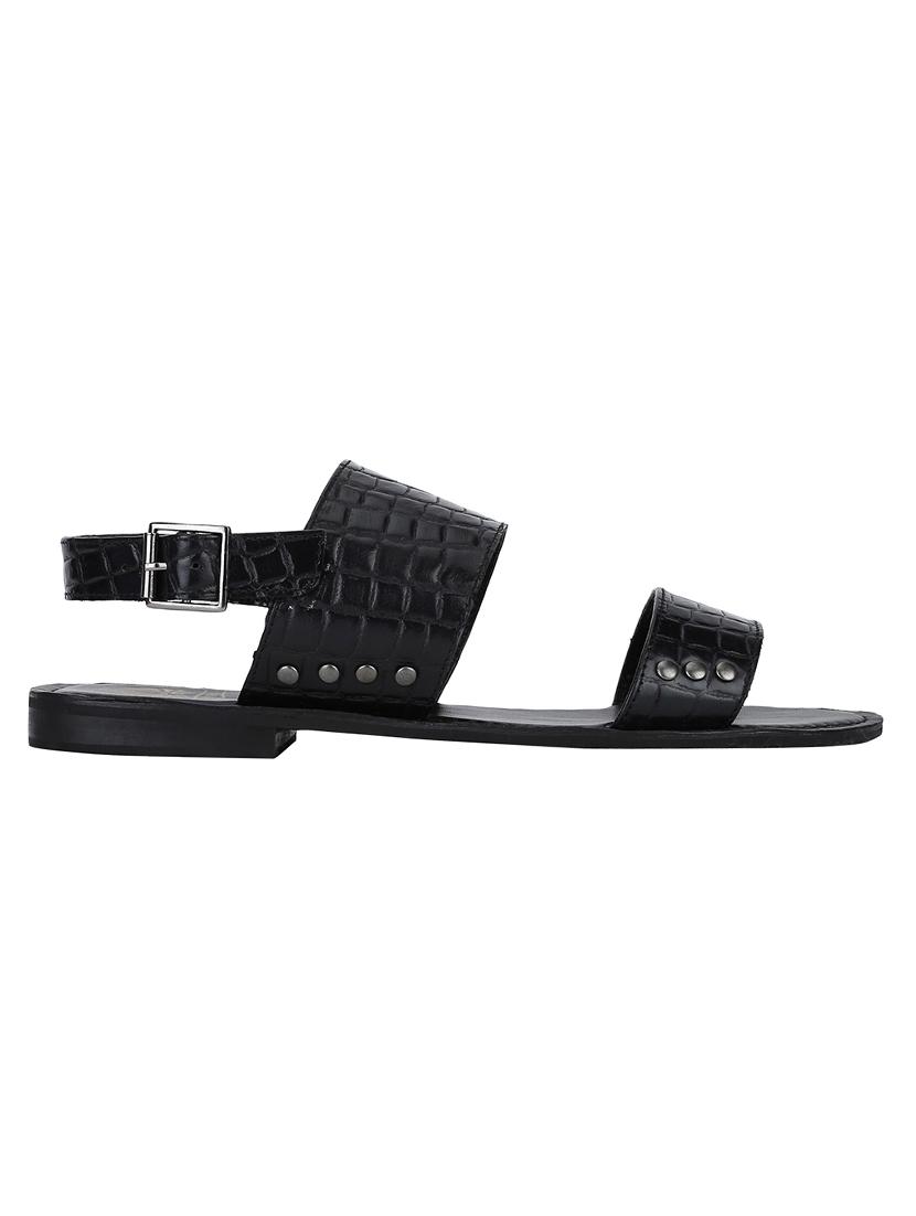 black Leather back strap sandals - 15613030 - Zoom Image - 2