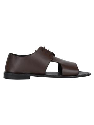 brown Leather lace-up sandals - 15613034 - Standard Image - 2