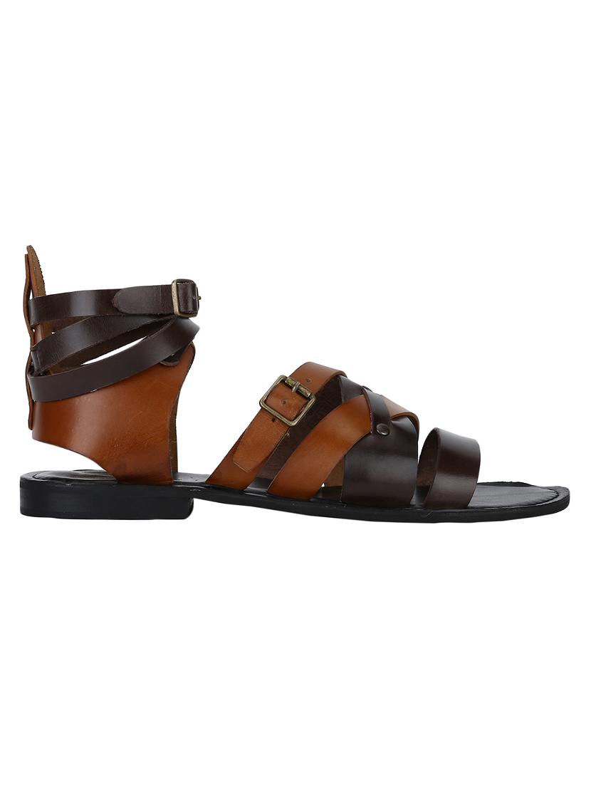 brown Leather back strap sandals - 15613039 - Zoom Image - 2