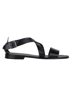 black Leather back strap sandals - 15613044 - Standard Image - 2