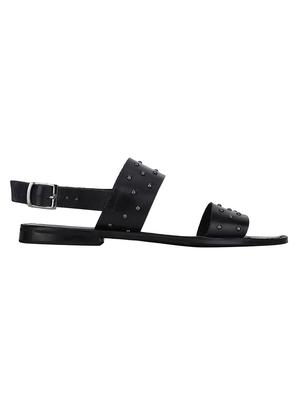 black Leather back strap sandals - 15613049 - Standard Image - 2