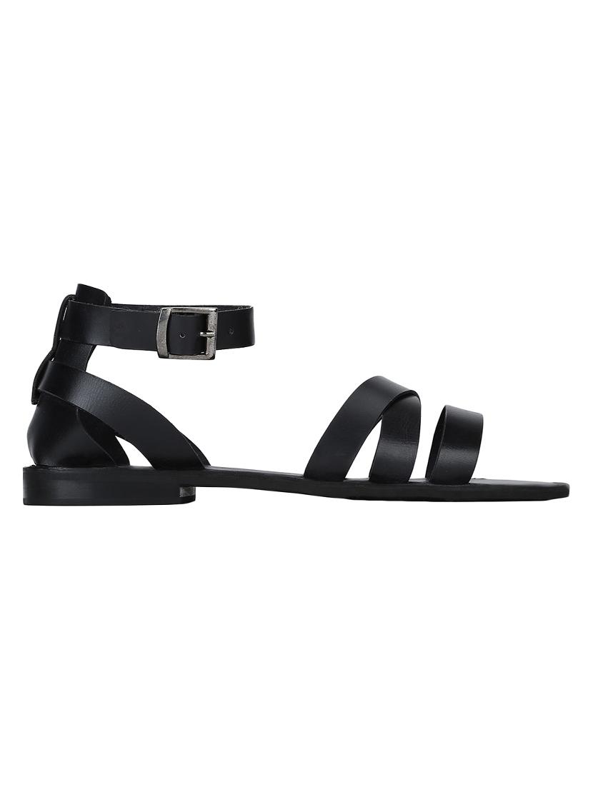 black leather back strap sandals - 15613050 - Zoom Image - 2
