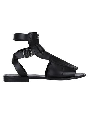 black Leather back strap sandals - 15613051 - Standard Image - 2