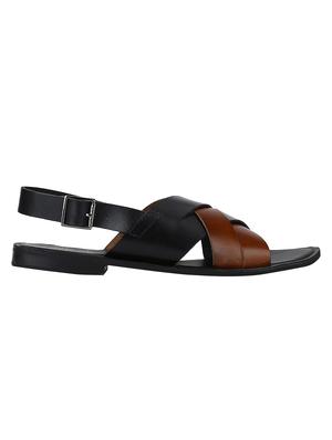 black Leather back strap sandals - 15613052 - Standard Image - 2