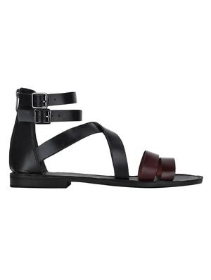 black Leather back strap sandals - 15613054 - Standard Image - 2