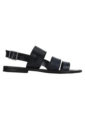 navy Leather back strap sandals - 15613055 - Standard Image - 2