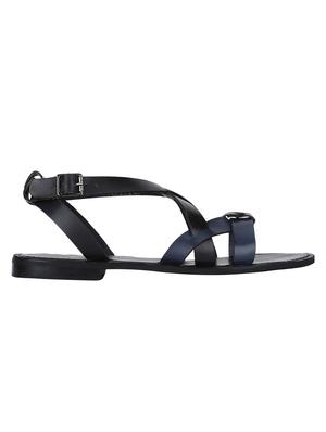 black Leather back strap sandals - 15613056 - Standard Image - 2