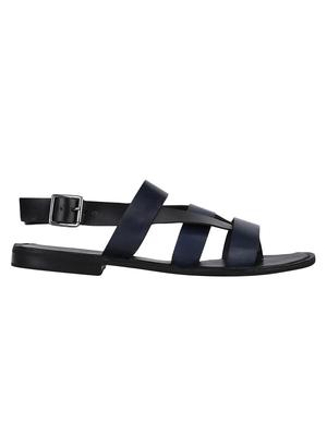navy Leather back strap sandals - 15613058 - Standard Image - 2