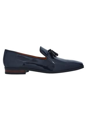 navy Patent Leather tassel slip ons - 15613156 - Standard Image - 2