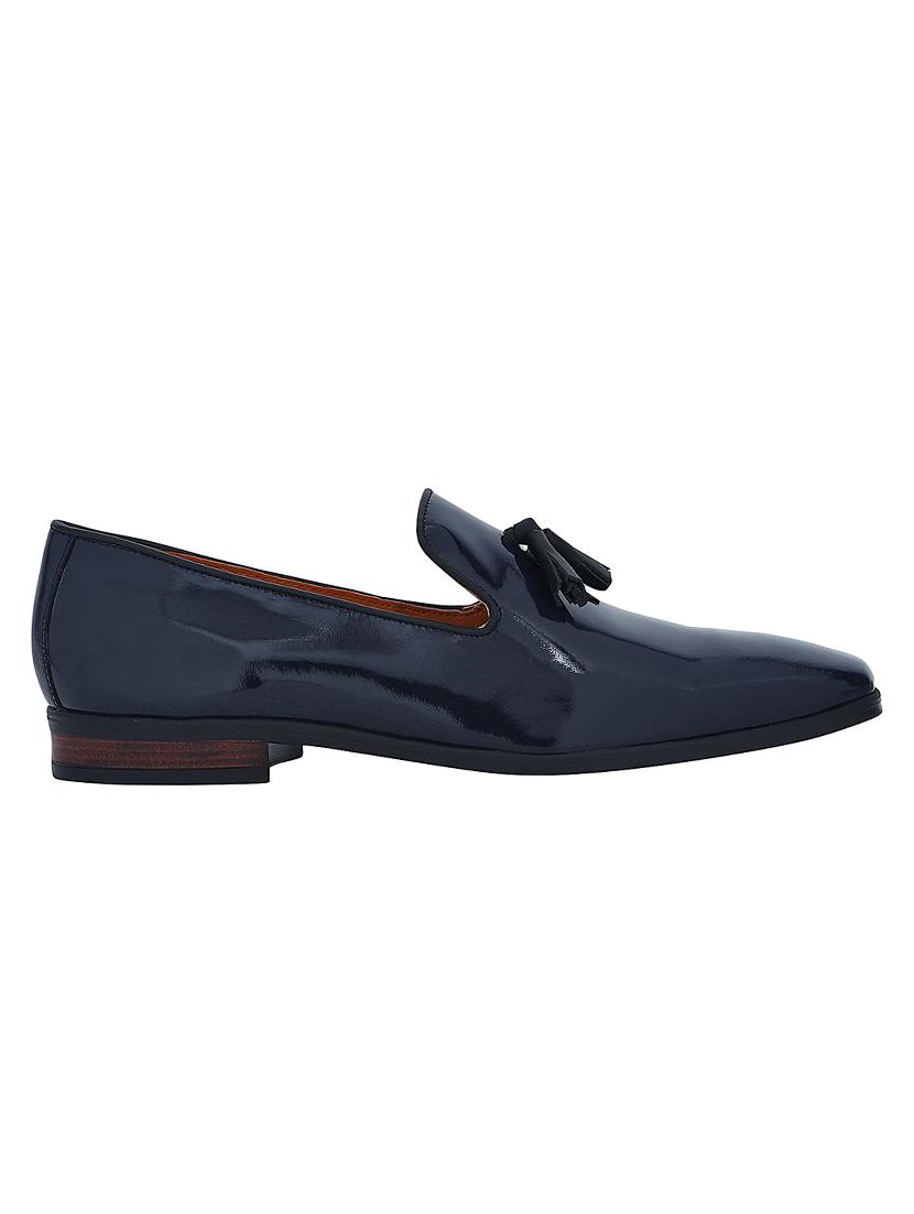 navy Patent Leather tassel slip ons - 15613156 - Zoom Image - 2
