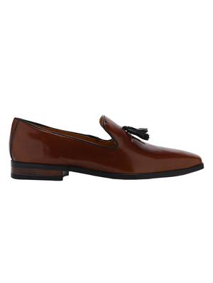 tan Patent Leather tassel slip ons - 15613157 - Standard Image - 2