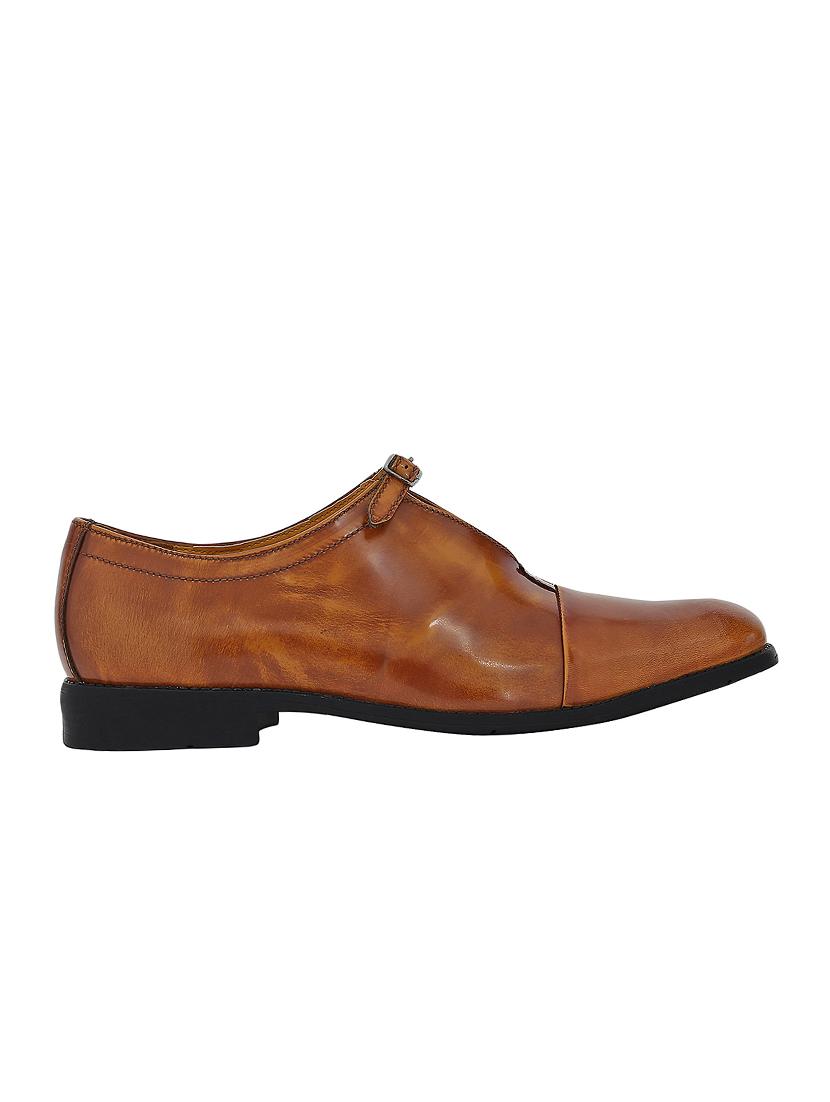 tan Patent Leather slip on monk straps - 15613166 - Zoom Image - 2