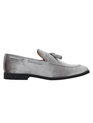 grey Velvet tassel slipons - 15613169 - Standard Image - 2