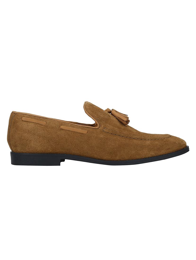 tan Suede tassel slipons - 15613172 - Zoom Image - 2