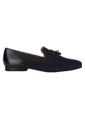 blue Leather tassel slip ons - 15613182 - Standard Image - 2