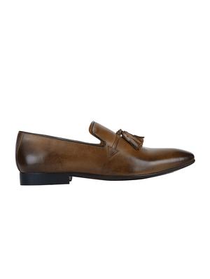 tan Leather tassel slip ons - 15613191 - Standard Image - 2