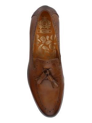 tan Leather tassel slip ons - 15613212 - Standard Image - 5