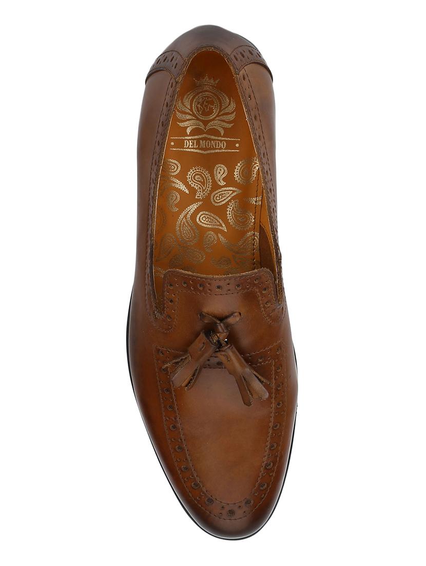 tan Leather tassel slip ons - 15613212 - Zoom Image - 5