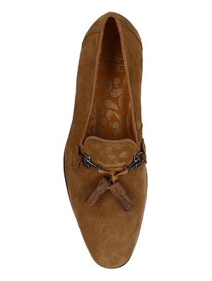 tan Suede tassel slipons - 15613218 - Standard Image - 5