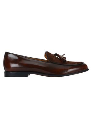 tan Leather tassel slip ons - 15613219 - Standard Image - 2