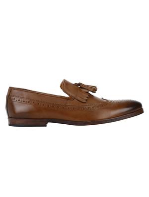 tan Leather tassel slip ons - 15613221 - Standard Image - 2