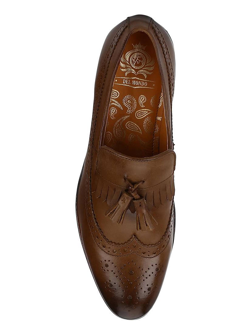 tan Leather tassel slip ons - 15613221 - Zoom Image - 5